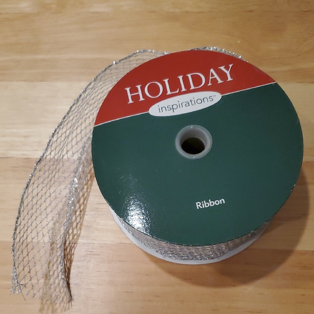 Silver Mesh Ribbon Roll - Picture 1 of 2